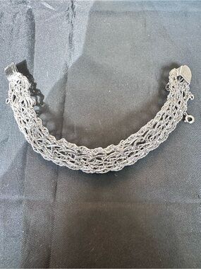 ELCO Sterling Silver Woven Multi-Strand Bracelet 25g Chunky Statement